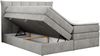 Boxspringbett 7-Zonen Taschenfederkernmatratze und Topper - PREMIUM-10-KING - 140x200cm - Hellgrau Stoff - H4 Bild 4