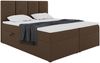 MEBLINI Boxspringbett CRISTIANO 140x220 cm mit Bettkasten - H3/Braun Webstoff Polsterbett - Doppelbett mit Topper & Taschenfederkern-Matratze Bild 2