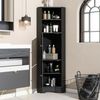 BBWL Eckschrank Moderner Bad-Eckschrank 36,5 x 36,5 x 155 cm (wasserdicht & feuchtigkeitsresistent, mit 2 Ablagefächern und verstellbarem Einlegeboden, kippsicher, minimalistisches Design, platzsparender Dreiecksschrank für Bad, Flur & Wohnzimmer, einfache... Bild 5