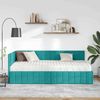 vidaXL Eckbettgestell mit Matratze mit Kopfteil 2 pcs Türkis Samt 3393946 Bild 3