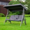 HOME DELUXE 'DESCANSO' Hollywoodschaukel, Stahl/ Polyester grau, 198 x 115 x 195 cm Bild 2