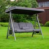 HOME DELUXE 'DESCANSO' Hollywoodschaukel, Stahl/ Polyester grau, 198 x 115 x 195 cm Bild 5