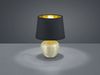 LED Tischleuchte Keramik mit Stoffschirm Schwarz innen Gold, Höhe 26cm Bild 3
