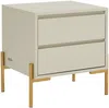 Vente-unique - KORASA Bedside table Holz, Platte Beige - B 40 cm x H 50 cm x L 50 cm Bild 2
