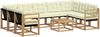 vidaXL Outdoor-Sofagarnitur mit Kissen 10 pcs Weiß und Creme 3389872 Bild 2