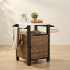 LVHOM Küchenwagen aus Polyrattan auf Rollen, Servierwagen mit Arbeitsplatte, Handtuchhalter, Gewürzregalen & Schrank, Kücheninsel Küchenschrank Bild 4