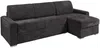 Vente-unique - CALITO Sofa SamtStoff Grau - B 223 cm152 cm x H 90 cm x L 278 cm Bild 2