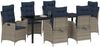 vidaXL Garten Essgruppe mit Kissen 7 pcs Grau und Schwarz Rattan 3380580 Bild 3