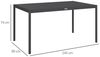 Outsunny Gartentisch Esstisch für 6 Personen (Terrassentisch, 1-St, Balkontisch), aus Alu, Dunkelgrau, 145 x 90 x 74 cm Bild 3