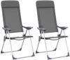vidaXL Klappbare Campingstühle 2 Stk. Grau Aluminium 44304 Bild 2