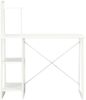 Schreibtisch mit Regaleinheit, Spanplatte Weiß, 102 × 50 × 117 cm Bild 2