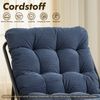 LVHOM Sessel mit Hocker, Gepolsterter Loungesessel aus Cord mit Metallgestell, ergonomischer Relaxsessel für Wohnzimmer und Schlafzimmer, Dunkelblau Bild 4