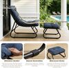 LVHOM Sessel mit Hocker, Gepolsterter Loungesessel aus Cord mit Metallgestell, ergonomischer Relaxsessel für Wohnzimmer und Schlafzimmer, Dunkelblau Bild 3