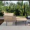 Merax Gartensofa mit 2 waschbaren Kissen, Stahl / Schwamm khaki / beige, 120 x 130 x 67 cm Bild 5