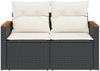 vidaXL Gartensofa mit Kissen 2-Sitzer Schwarz Poly Rattan 366021 Bild 5
