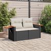 vidaXL Gartensofa mit Kissen 2-Sitzer Schwarz Poly Rattan 366021 Bild 3