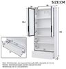 MODFU Vitrine Schlanker Hochschrank für begrenzte Stellflächen,80x34x180 cm (Packung, 1-St, Vielseitig als Wohnzimmerschrank oder dekorative Vitrine nutzbar) In Weiß, mit LED, Glastüren, Schublade & offenen Fächern Bild 4