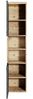 Badplaats Badezimmerschrank Paso 35 x 35 x 160 cm Kastanien Eiche mit Dunkel Grau - Hoch Badschrank Mit 2 Türen Bild 2