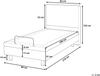 Bett verstellbar Stoff VICEROY 80 x 200 cm Hellgrau Bild 2