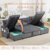 LVHOM Ecksofa mit Schlaffunktion L-Form, Schlafsofa mit Bettkasten, Loungesofa mit USB-C-Anschluss, Seitentaschen und Becherhaltern, Polstersofa aus Cord, Bettsofa ausziehbar 4 Sitzer Bild 4