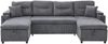 LVHOM Ecksofa mit Schlaffunktion L-Form, Schlafsofa mit Bettkasten, Loungesofa mit USB-C-Anschluss, Seitentaschen und Becherhaltern, Polstersofa aus Cord, Bettsofa ausziehbar 4 Sitzer Bild 2