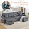 LVHOM Ecksofa mit Schlaffunktion L-Form, Schlafsofa mit Bettkasten, Loungesofa mit USB-C-Anschluss, Seitentaschen und Becherhaltern, Polstersofa aus Cord, Bettsofa ausziehbar 4 Sitzer Bild 5