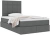 vidaXL Aufbewahrungsbett mit Matratze Dunkelgrau 120 x 200 cm 3371773 Bild 3