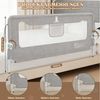 Huracan Bettschutzgitter Bettgitter 150/180/200cm, Rausfallschutz Bett, (14-Fach höhenverstellbar, Klappbar Bettschutzgitter für, Kinder Baby,Stabiler Kinderbettgitter für Babybett), mit Sicherheitsgurt, Elternbett & Kinderbett Bild 2
