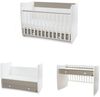 Lorelli Babybett Dream 60 x 120 cm umbaubar Schreibtisch Kinderbett Schaukelbett dunkelbraun weiß Bild 3