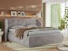 Polsterbett mit Lattenrost, Doppelbett Bettkasten, Bettgestell mit Gasdruckfeder Multipocket Matratze Härtegrad H3/H4 - CAELA CLASSIC - 160 x 200 cm - Hellgrau Plüsch - ELORI LUX Bild 1