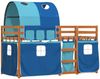vidaXL Etagenbett mit Vorhängen Blau 90x200 cm Massivholz Kiefer 3284037 Bild 3