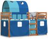 vidaXL Etagenbett mit Vorhängen Blau 90x200 cm Massivholz Kiefer 3284037 Bild 2