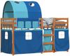 vidaXL Etagenbett mit Vorhängen Blau 90x200 cm Massivholz Kiefer 3284037 Bild 4