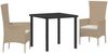 vidaXL Garten Essgruppe mit Kissen 3 pcs Beige Poly-Rattan 3379457 Bild 2