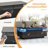 Merax Couchtisch mit Tablett, Hochglanz-Couchtisch fürs Wohnzimmer, Sofatisch mit 2 Schubladen, tragender Beistelltisch aus gehärtetem Glas, kaffeetisch mit LED-Licht, Schwarz Bild 5