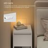 VASAGLE Nachttisch, schmal, Beistelltisch, LED-Beleuchtung, 1 USB-A-Anschluss, 1 USB-C-Anschluss, Schublade, offenes Fach, für Schlafzimmer, Wohnzimmer, wolkenweiß LETDE610W01 Bild 4
