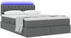 vidaXL LED-Speicherbett mit Matratze Dunkelgrau 140 x 190 cm Stoff 3371206 Bild 3