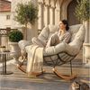 FLEXISPOT Schaukelsessel Komfortabler Loungesessel, Gartenliege mit Kopfkissen (mit sanfter Schaukelfunktion, Kopfkissen & stabilem Metallrahmen), ideal für Balkon, Terrasse, Garten & Wohnzimmer Bild 1