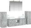 vidaXL Badezimmermöbel-Set 6 pcs Betongrau Ingenieurholz und Glas 3407162 Bild 2