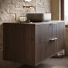 Badplaats Waschbeckenunterschrank Rimini 100 x 46 cm Walnuss Braun - Hängender Badezimmerschrank mit 2 Soft-Close Schubladen Bild 3
