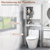 COSTWAY Badregal, Toilettenschrank 168cm mit 2 Türen & verstellbarem Regal Bild 3