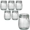 gouveo Vorratsglas geriffelt mit Bügelverschluss - Bügelgläser mit Muster, Glas, (6-tlg, 750 ml), dekorativ Bild 2