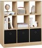 Woltu Bücherregal, mit 9 Fächern, Raumteiler 3 Schubladen aus Vliesstoff Bild 5