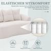 BBWL Sofa Geschwungenes Zweisitzer Sofa Chenille mit tiefen Rundkissen, Cloud Design ohne Federkern, inkl. 3 Zierkissen für kleine Wohnungen Bild 3