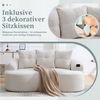 BBWL Sofa Geschwungenes Zweisitzer Sofa Chenille mit tiefen Rundkissen, Cloud Design ohne Federkern, inkl. 3 Zierkissen für kleine Wohnungen Bild 4