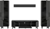 Wohnwand >Linea< (4-teilig) 2 Vitrinen, Lowboard, Wandboard, grau - 331x195x40cm BxHxT Bild 4