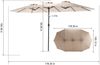 Sonnenschirm doppelseitig mit Kurbel, ca. 451 cm, Khaki, ohne Ständer Bild 5