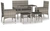 vidaXL 6-tlg. Garten-Lounge-Set mit Kissen Grau Poly Rattan 319509 Bild 2