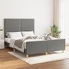 vidaXL Polsterbett mit Kopfteil Stoff Dunkelgrau 140x190 cm Bild 2