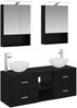 vidaXL Badezimmermöbel-Set 5 pcs Schwarze Eiche Ingenieurholz und Glas 3406720 Bild 2